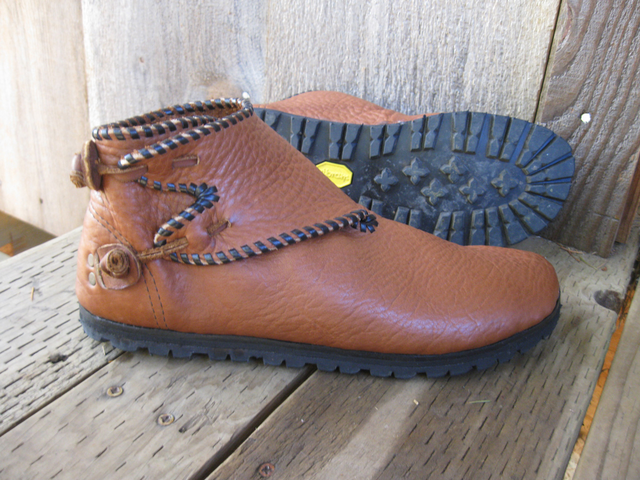 Fancy buttons, decorative stitching and serious Vibram soles make these sharp looking boots